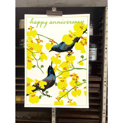 RHA-163 Grackles and Orchids - Happy Anniversary