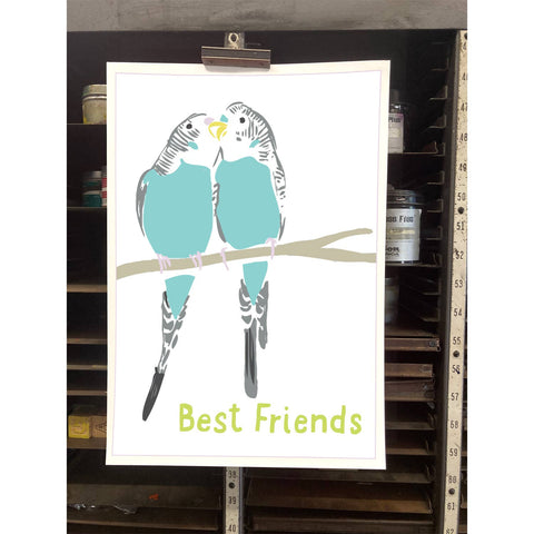 RLO-18 Two Budgies - Best Friends