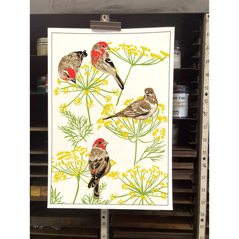RBI-120 Finches & Fennel Flowers