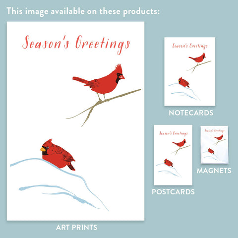 RHO-43 Cardinals in Snow - Season's Greetings