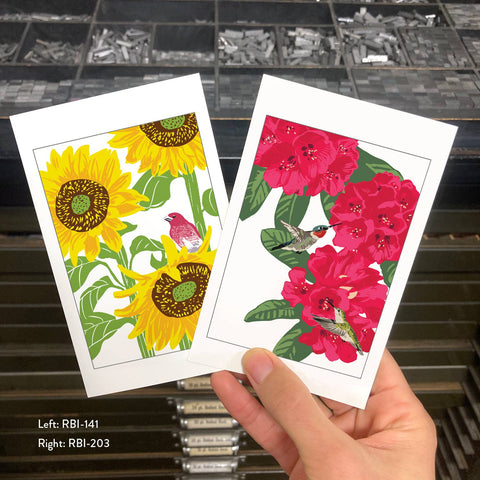 RBI-203 Rhododendron & Hummingbird