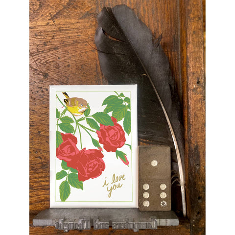 RLO-103 Vireo & Red Roses - I Love You
