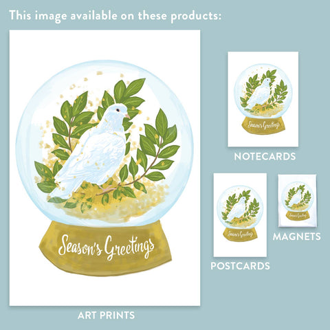 RHO-9110 Dove and Snowglobe - Season's Greetings