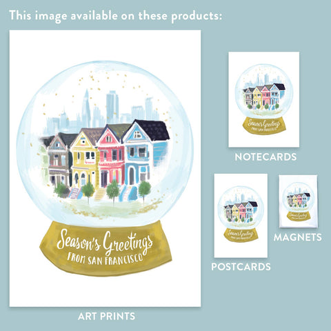 RHO-9117 Painted Ladies Snowglobe - Season's Greetings
