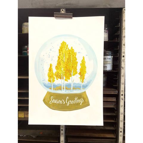 RHO-9129 Autumn Leaves Snowglobe - Season's Greetings