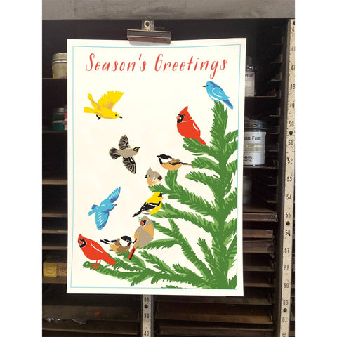 RHO-9132 Fir and Birds - Season's Greetings