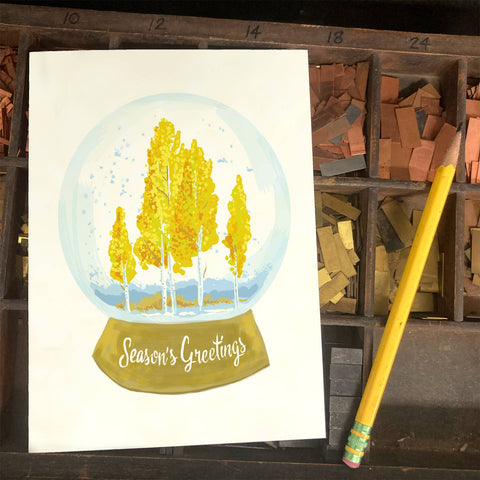 RHO-9129 Autumn Leaves Snowglobe - Season's Greetings