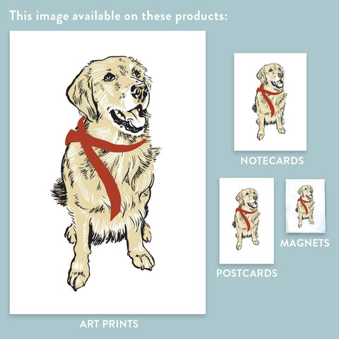 RAN-24 Golden Retriever with Red Ribbon