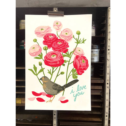 RLO-110 Ranunculus & Towhee - I Love You
