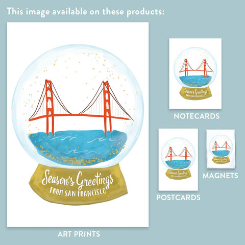 RHO-9114 Golden Gate Bridge Snowglobe - Season's Greetings