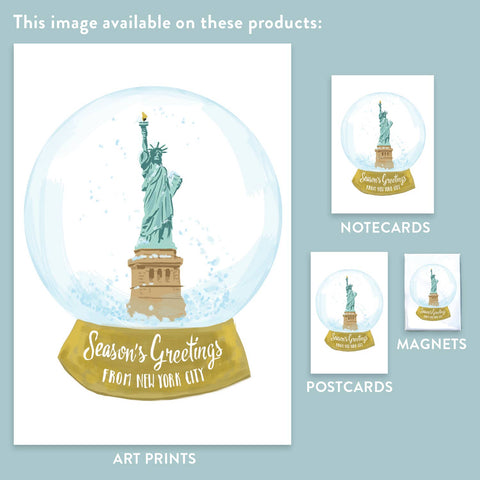 RHO-9120 Statue of Liberty Snowglobe - Season's Greetings