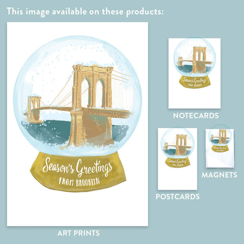 RHO-9122 Brooklyn Bridge Snowglobe - Season's Greetings