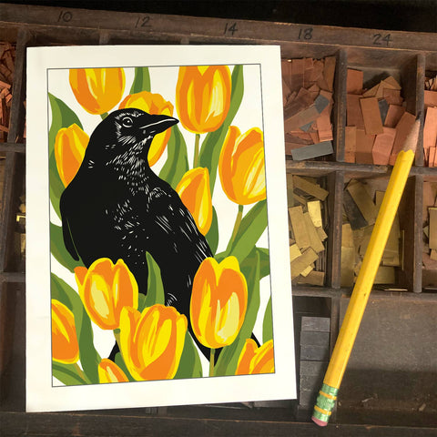 RBI-109 Crow & Tulips