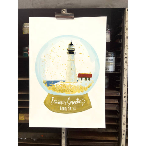 RHO-9153 Maine Lighthouse Snowglobe