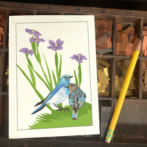 RBI-111 Bluebirds & Blue-Eyed Grass