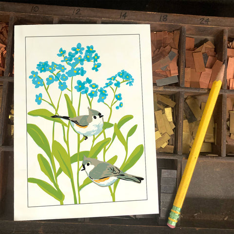 RBI-122 Forget-Me-Nots & Titmice