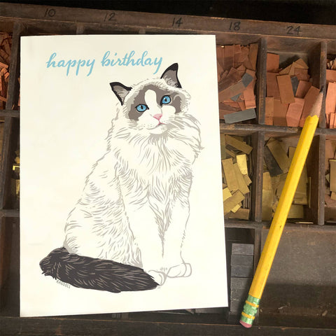RHB-9022-Happy Birthday Ragdoll Cat