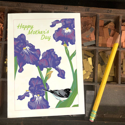 RMD-187 Junco & Iris - Mother's Day