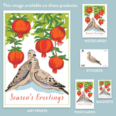 RHO-9131 Dove and Pomegranates - Season's Greetings