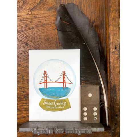 RHO-9114 Golden Gate Bridge Snowglobe - Season's Greetings