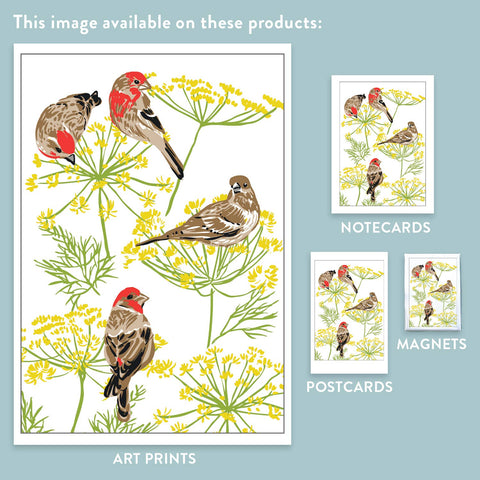 RBI-120 Finches & Fennel Flowers