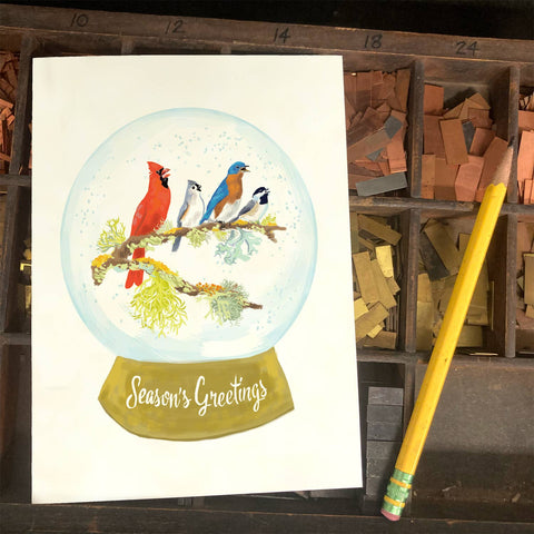 RHO-9141 Four Calling Birds - Season's Greetings