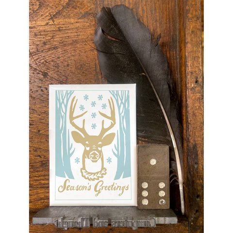 RHO-9146 Deer with Snowflakes - Season's Greetings