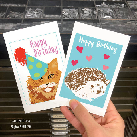 RHB-78 Hedgehog & Hearts - Happy Birthday