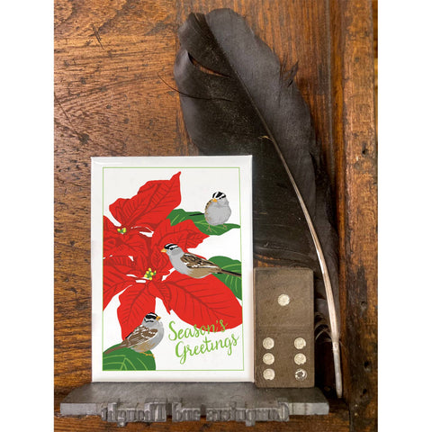 RHO-94 Cedar Waxwing & Toyon - Season's Greetings