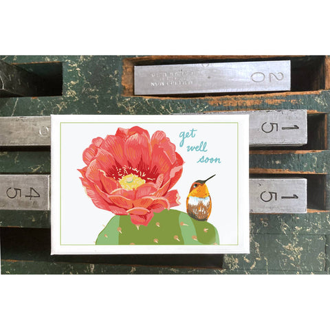 RGW-54 Hummingbird & Cactus - Get Well Soon