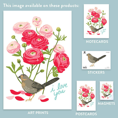 RLO-110 Ranunculus & Towhee - I Love You