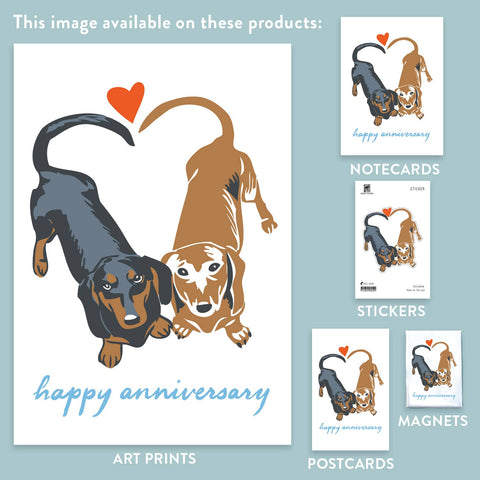RHA-48 Two Dachshunds - Happy Anniversary