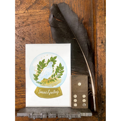 RHO-9110 Dove and Snowglobe - Season's Greetings