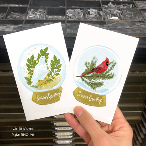 RHO-9110 Dove and Snowglobe - Season's Greetings
