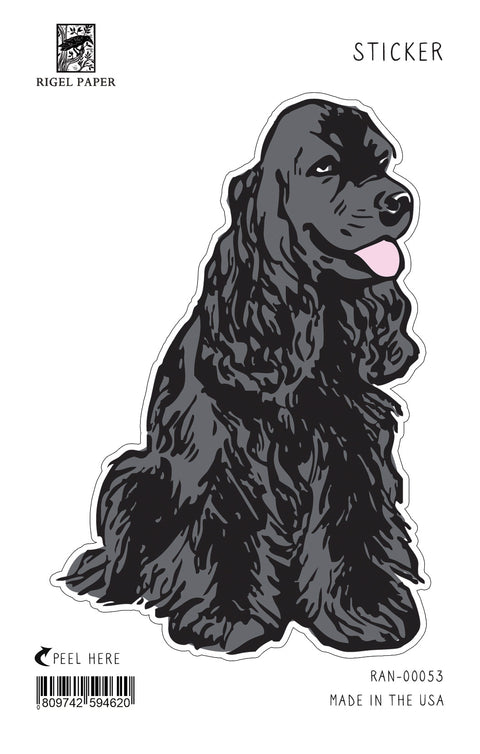 RAN-53 Sticker: Cocker Spaniel, Black