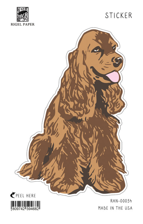 RAN-54 Sticker: Cocker Spaniel, Red
