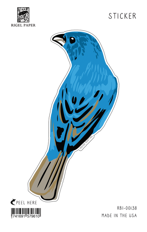RBI-138 Sticker: Indigo Bunting