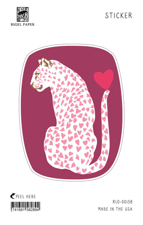 RLO-158 Sticker: Leopard with Hearts