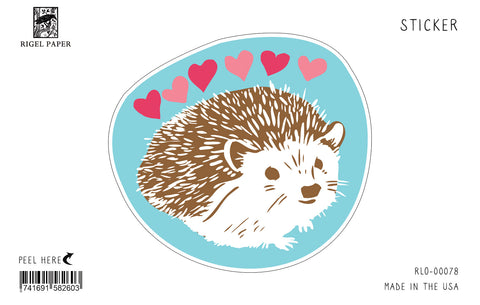 RLO-78 Sticker: Hedgehog with Hearts