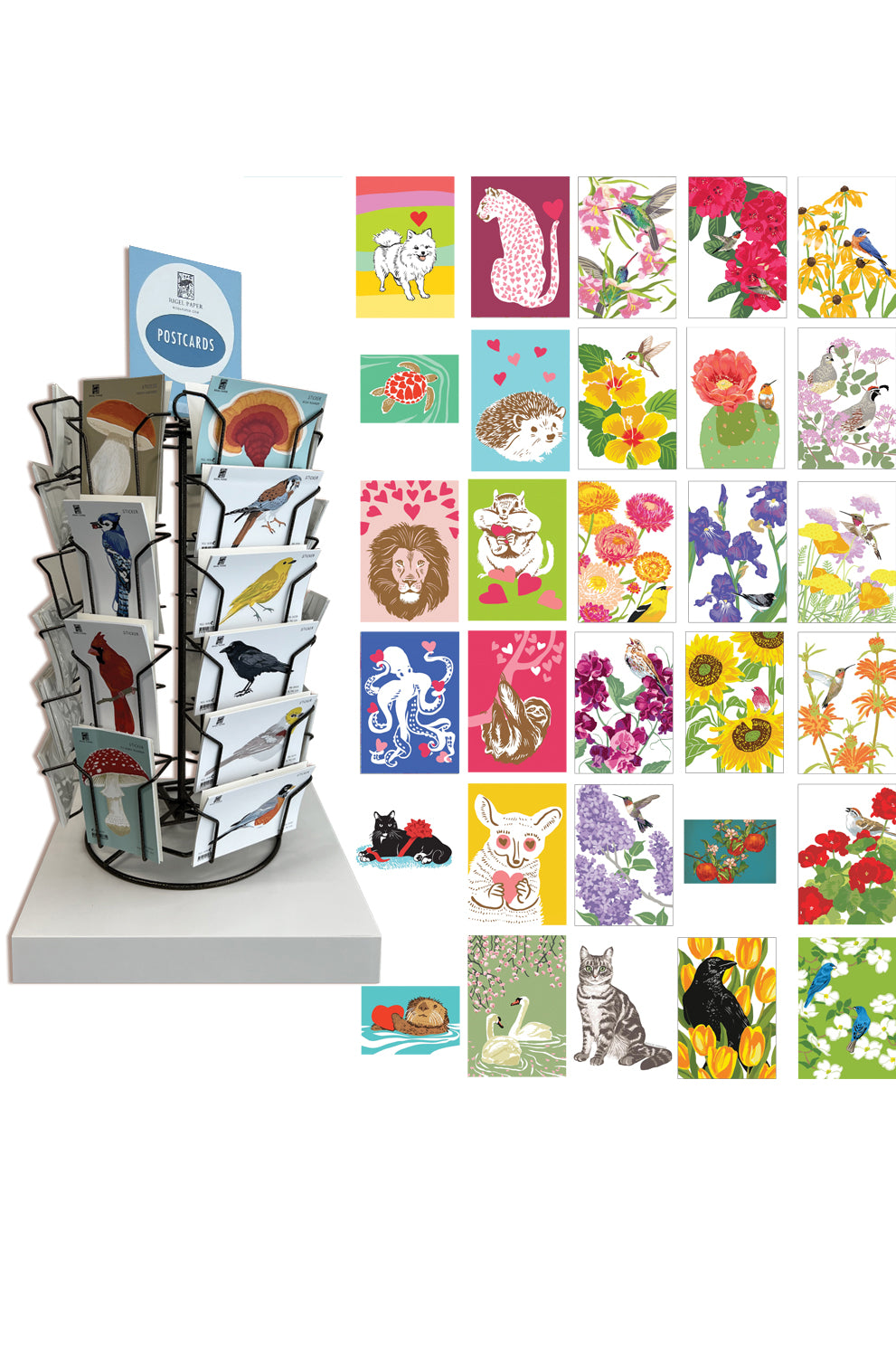 30 Bestselling Mix Postcards with FREE Display – Rigel Paper