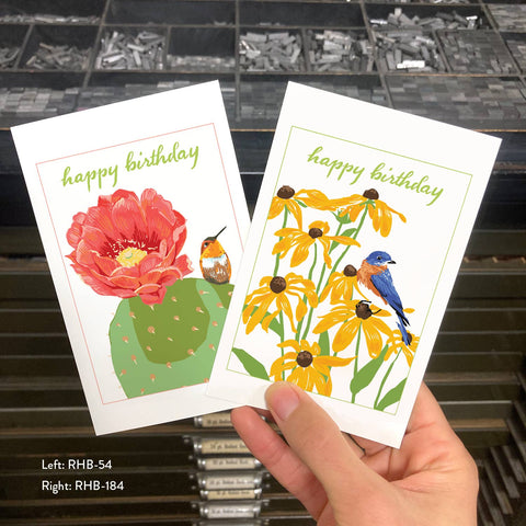 RHB-54 Hummingbird & Cactus - Happy Birthday