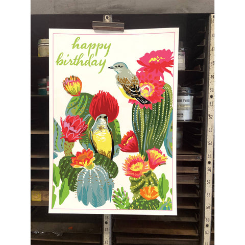 RHB-140 Kingbirds & Cacti - Happy Birthday