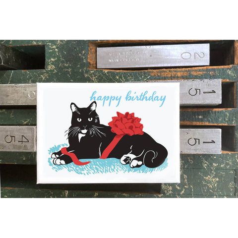 RHB-9014 Black Cat with Bow - Happy Birthday