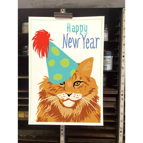 RHO-9143 New Year‰۪s Cat - Happy New Years