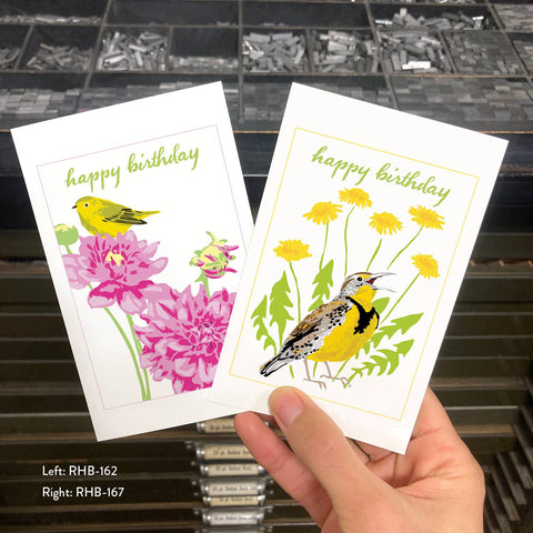 RHB-167 Meadowlark & Dandelion - Happy Birthday