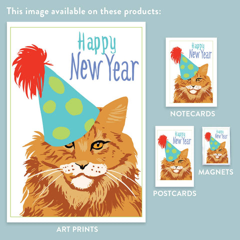 RHO-9143 New Year‰۪s Cat - Happy New Years