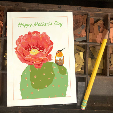 RMD-54 Hummingbird & Cactus - Mother's Day