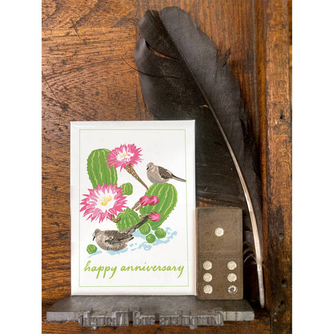 RHA-190 Inca Doves & Cactus - Happy Anniversary