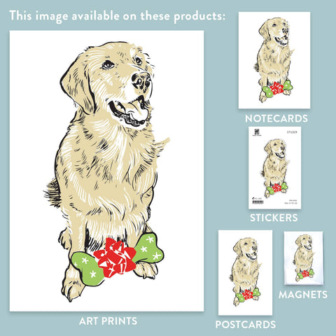 RHO-9010 Golden Retriever with Present