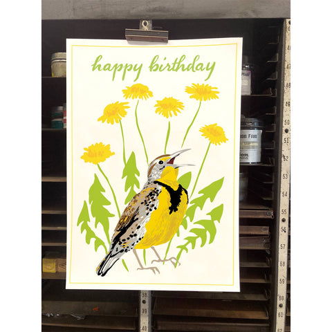 RHB-167 Meadowlark & Dandelion - Happy Birthday